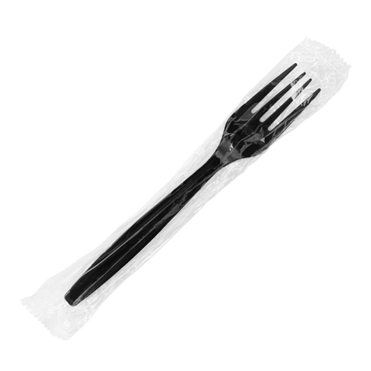 POLYSTYRENE WRAPPED HEAVY FORK BLACK 1000 - Closeout Korner